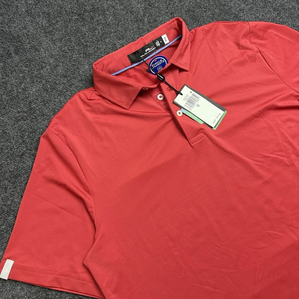 NWT Ralph Lauren RLX Golf Performance Polo Shirt Spring Red Mens M Wicking 5/15